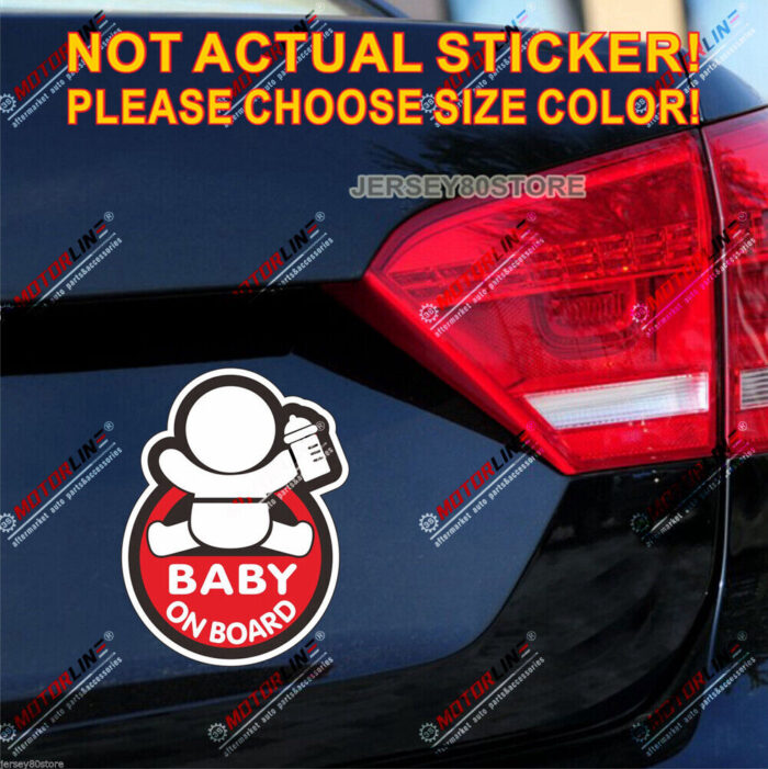 Baby On Board Reflective Decal Sticker Car Vinyl Reflective Glossy pick size