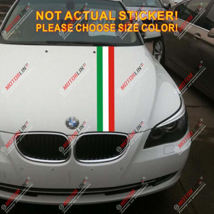 Hood Stripes 130cmx10cm Italy Italian Flag Decal Sticker Vinyl Reflective Glossy