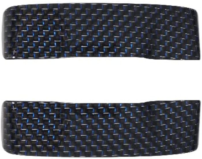 NA JSWAN Real Carbon Fiber Creative Patch Safety Belt Buckle Sticker Fit for Tesla Model 3/Y Interior Accessories Modified Cover (Bright Blue+Black)