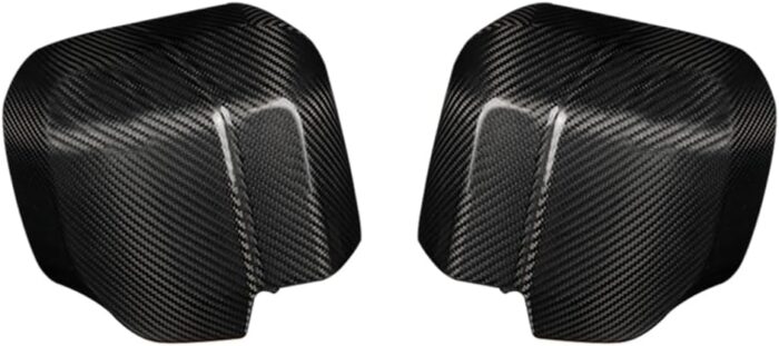 JSWAN 2Pcs Carbon Fiber Side Mirror Cover for Land Rover Defender 110 90 130 (2020-2023) Real 3K Dry Carbon Fiber Side Rearview Mirror Cover, Gloss Black Exterior Mirrors Overlay Cap (Bright Black)