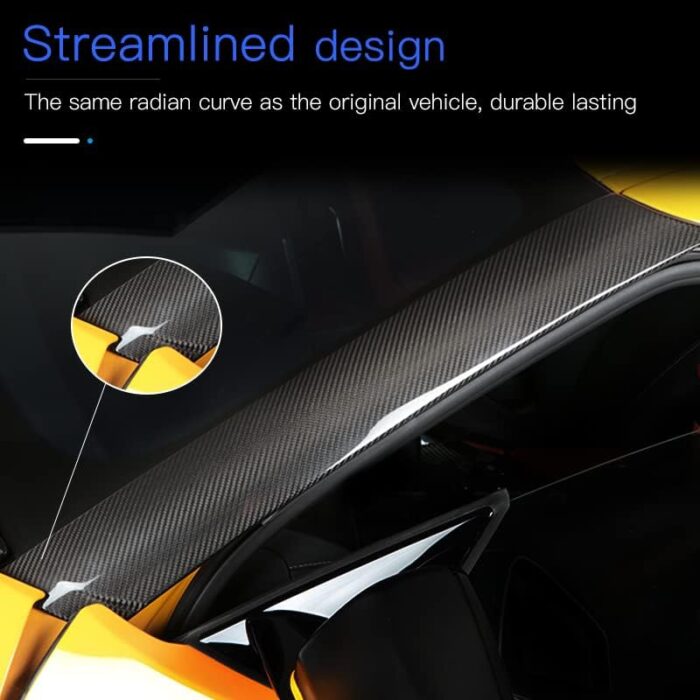 JSWAN Real Carbon Fiber Front Windshield A-Pillar Decoration Panel Cover for GR Supra A90 2019-2023 Car Decoration Stickers