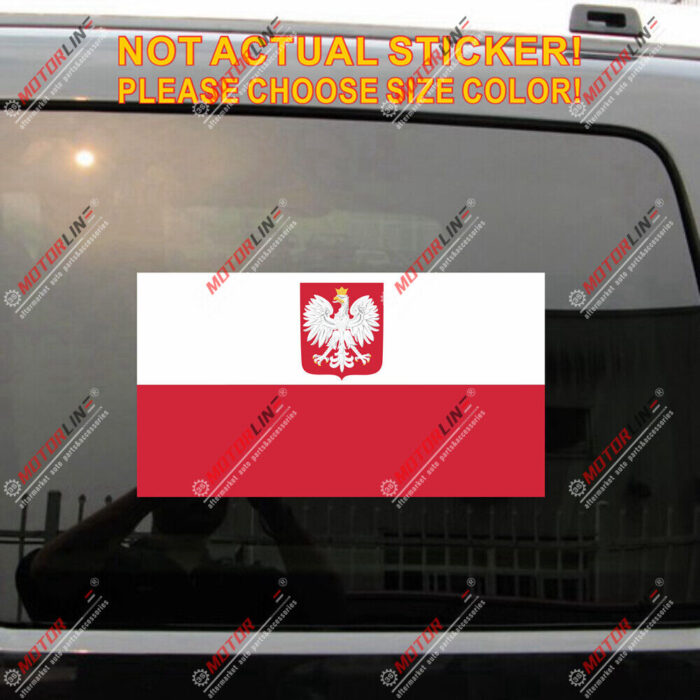 Poland Polish Coat of arms Eagle Flag Decal Sticker reflective glossy Car Vinyl