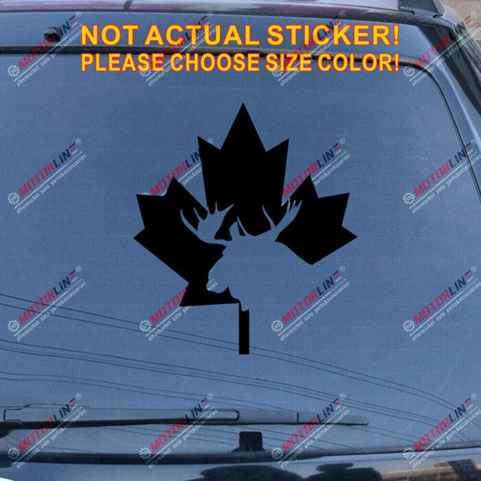 Canadian Moose Maple Leaf Canada Decal Sticker Car Vinyl pick size color