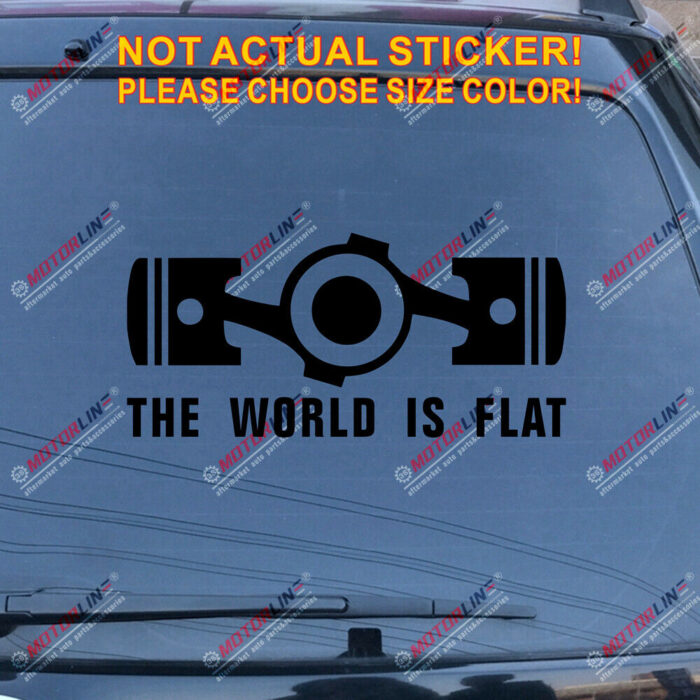 The World is Flat Box Boxer Flat Engine Car Decal Vinyl Sticker Fit for Subaru