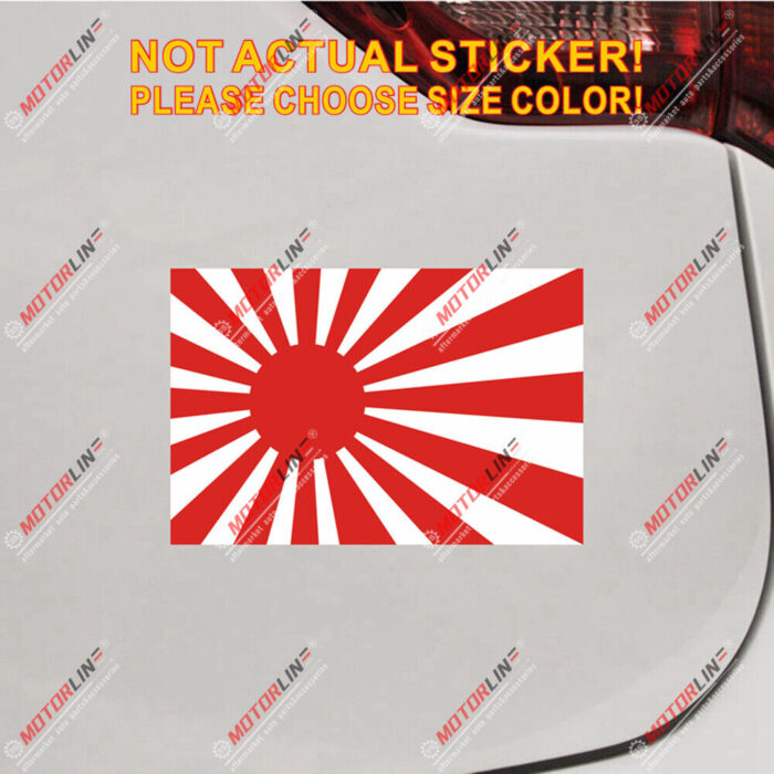 Japanese Rising Sun Flag Decal Sticker Car Vinyl Reflective Glossy pick size