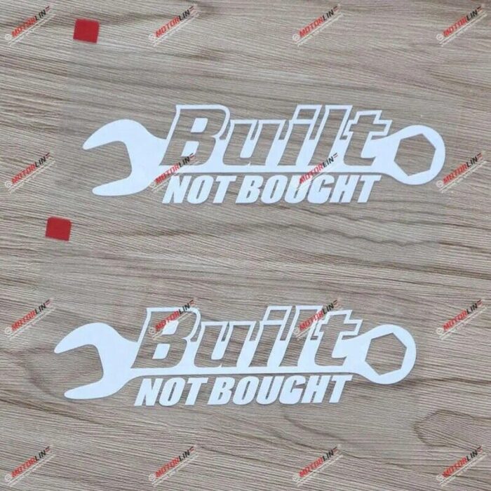 2x White 6'' Built Not Bought Car Vinyl Decal Sticker JDM EURO Drift Racing