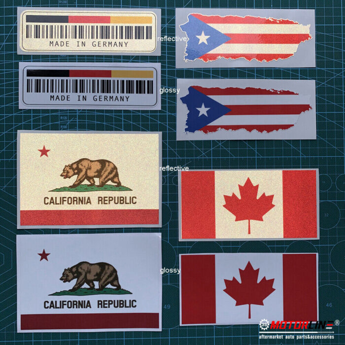 California Flag Cali Republic Round Decal Sticker Vinyl reflective glossy