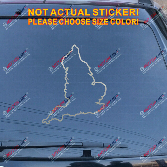 England Map Outline Decal Sticker Car Vinyl UK British die cut no bkgrd