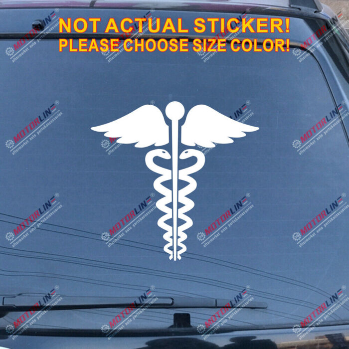 Caduceus Symbol EMT Medical Decal Sticker Car Vinyl pick size color