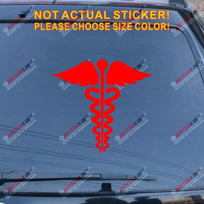 Caduceus Symbol EMT Medical Decal Sticker Car Vinyl pick size color