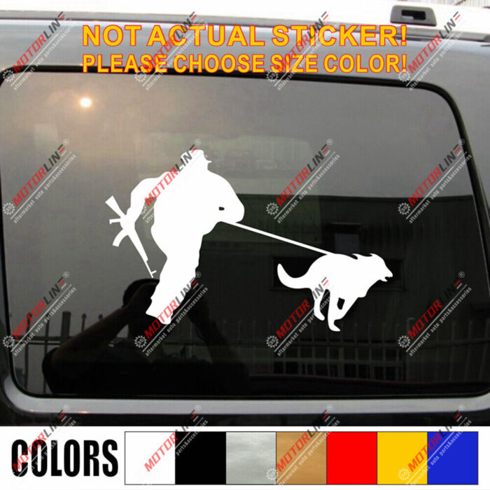 K9 K-9 Police Dog German Shepherd Training Rifle Decal Sticker Car Vinyl