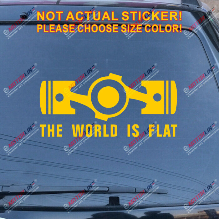 The World is Flat Box Boxer Flat Engine Car Decal Vinyl Sticker Fit for Subaru