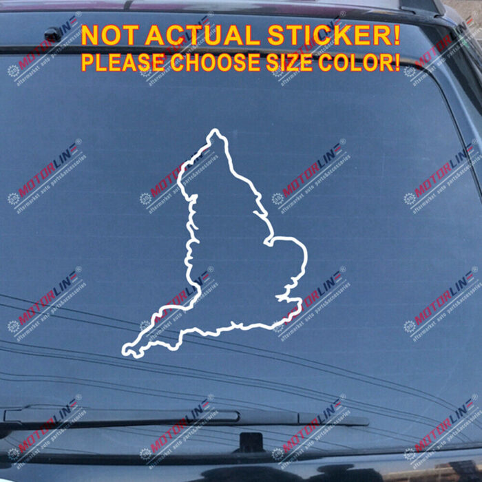 England Map Outline Decal Sticker Car Vinyl UK British die cut no bkgrd