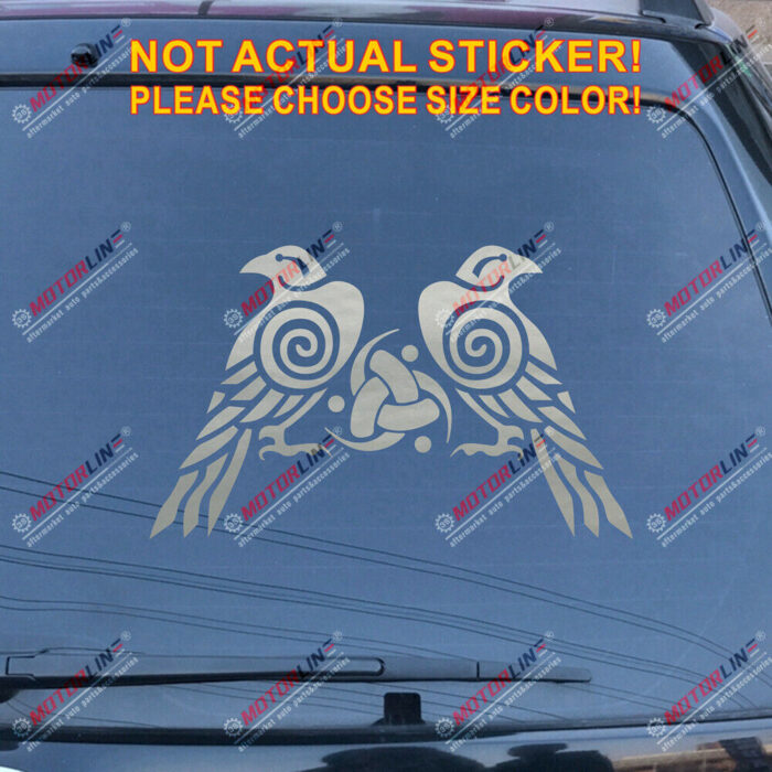 Huginn And Muninn Twin Ravens Celtic Knot Decal Sticker Car Vinyl Norse Odin a