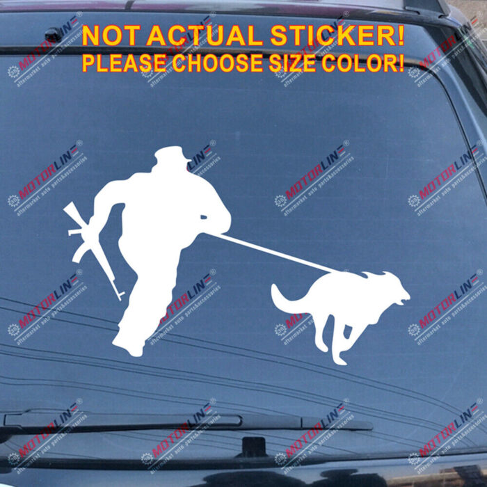 K9 K-9 Police Dog German Shepherd Training Rifle Decal Sticker Car Vinyl