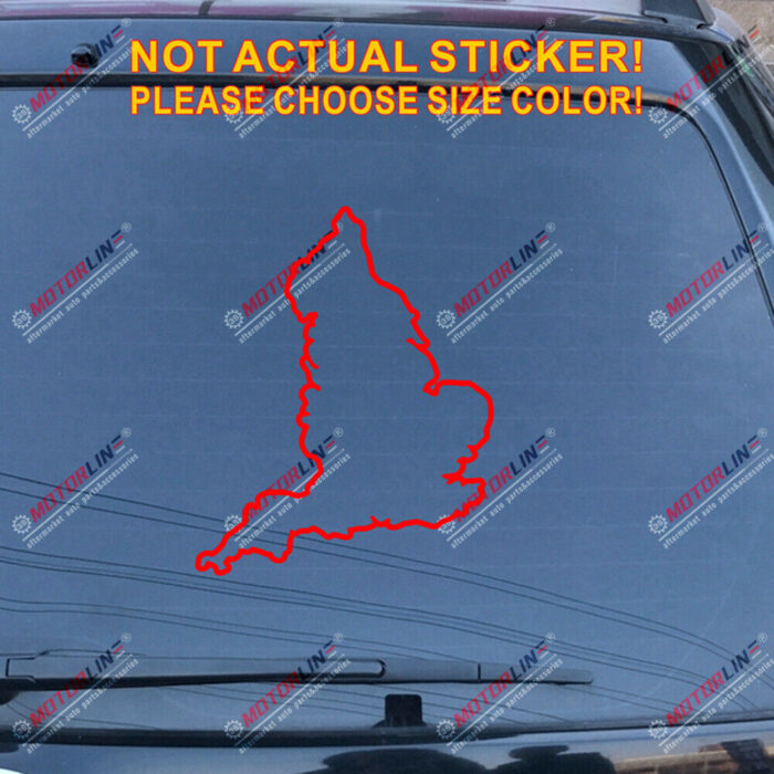 England Map Outline Decal Sticker Car Vinyl UK British die cut no bkgrd