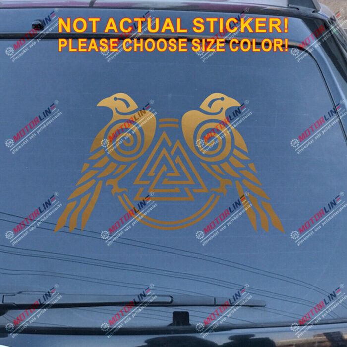 Huginn And Muninn Twin Ravens Valknut Decal Sticker Car Vinyl Norse Odin c