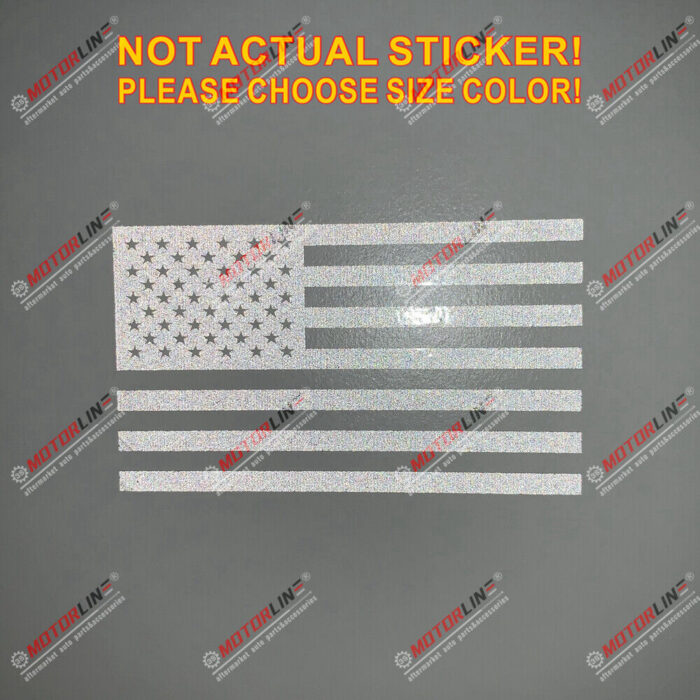 Reflective US American Flag Decal Sticker Car Vinyl no bkgrd pick size