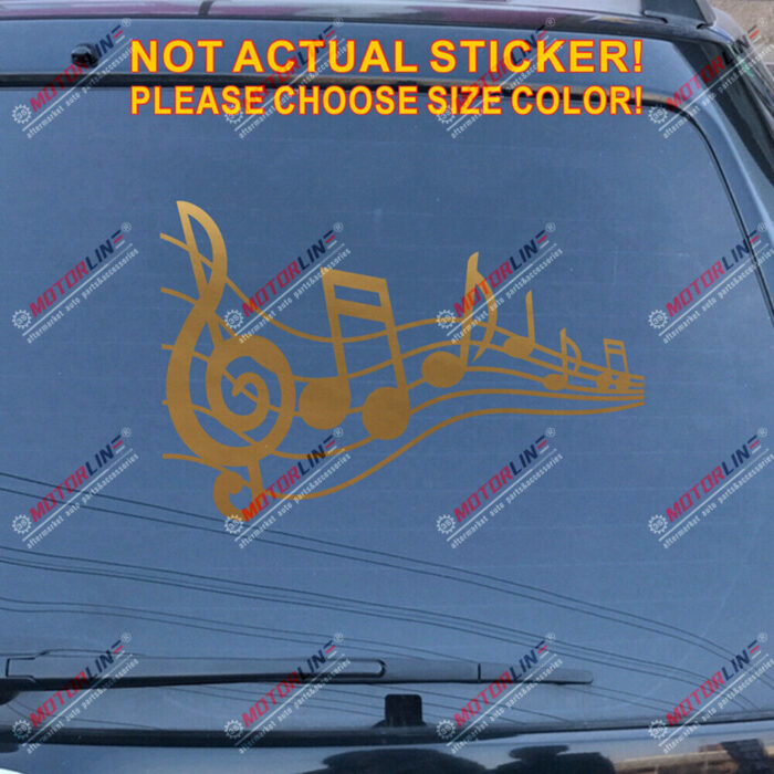 Music Note Notation Sign Decal Sticker Car Vinyl pick size color no bkgrd a