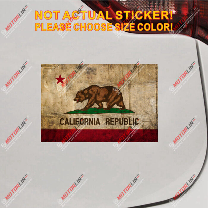 California Flag Cali Republic Subdued Decal Sticker Car Vinyl reflective glossy