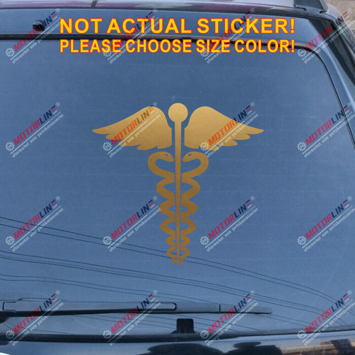 Caduceus Symbol EMT Medical Decal Sticker Car Vinyl pick size color