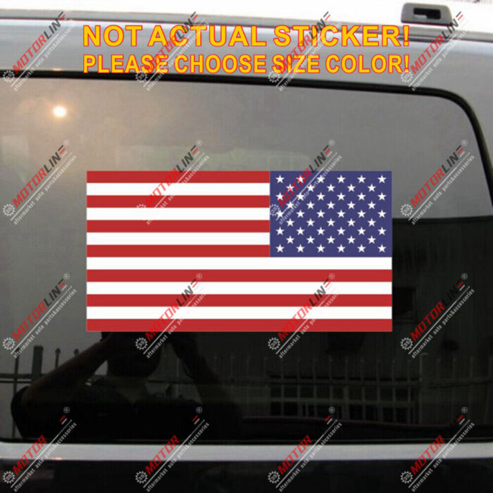 United States Flag American Decal Sticker Car Vinyl Reflective Glossy reverse