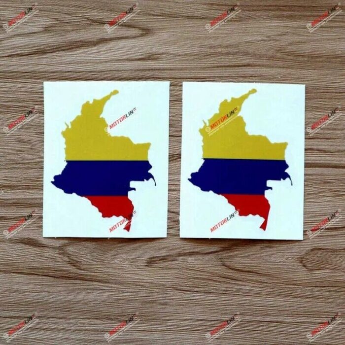 2x Glossy 4'' Colombia Flag Map Outline Decal Sticker Car Laptop Vinyl Colombian