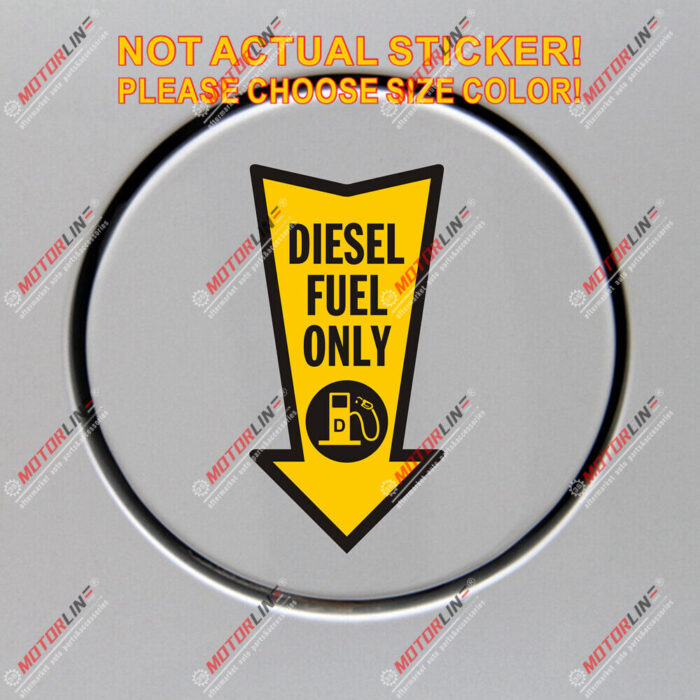 Diesel Fuel Only Arrow Sign Decal Sticker Car Vinyl Cover Cap Reflective Glossy