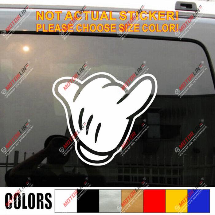 Shaka Loose Hand Gesture Decal Sticker Car Vinyl pick size color style d