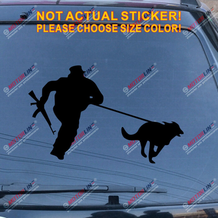 K9 K-9 Police Dog German Shepherd Training Rifle Decal Sticker Car Vinyl