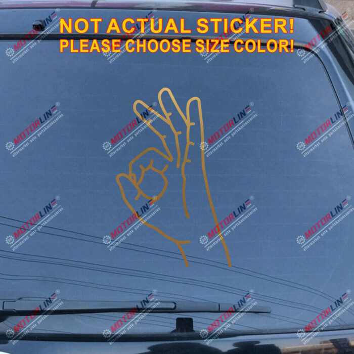 OK Okay hand sign Decal Sticker Car Vinyl pick size color no bkgrd style a