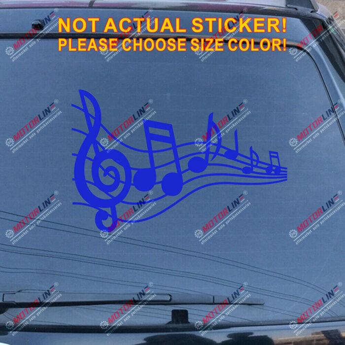 Music Note Notation Sign Decal Sticker Car Vinyl pick size color no bkgrd a