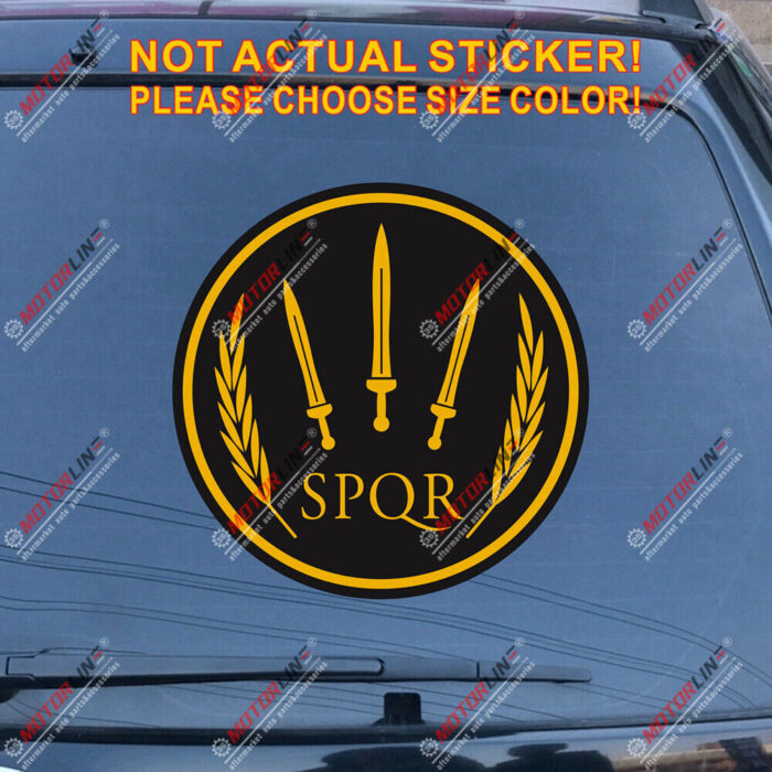 SPQR Ancient Rome Sword round Decal Sticker Car Vinyl Reflective Glossy