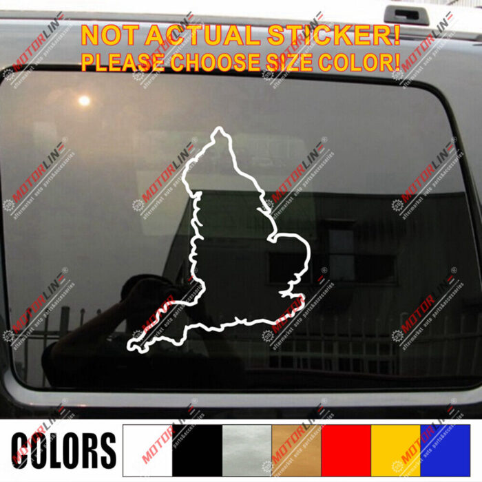 England Map Outline Decal Sticker Car Vinyl UK British die cut no bkgrd