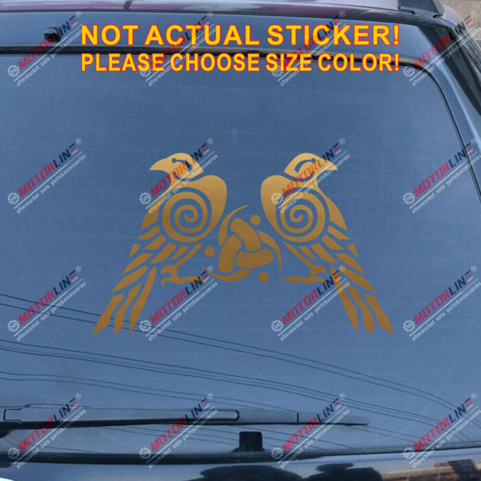 Huginn And Muninn Twin Ravens Celtic Knot Decal Sticker Car Vinyl Norse Odin a