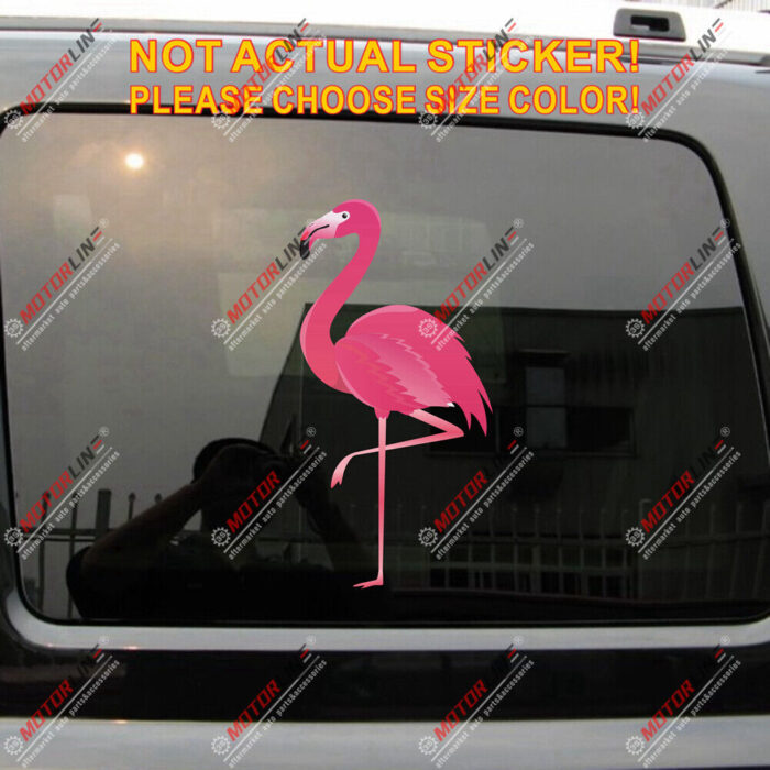 Pink Flamingo Bird Decal Sticker Car Vinyl reflective glossy Florida Hawaii