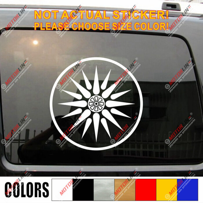 Sun of Vergina Macedonia Flag Decal Sticker Car Vinyl Macedonian pick size round