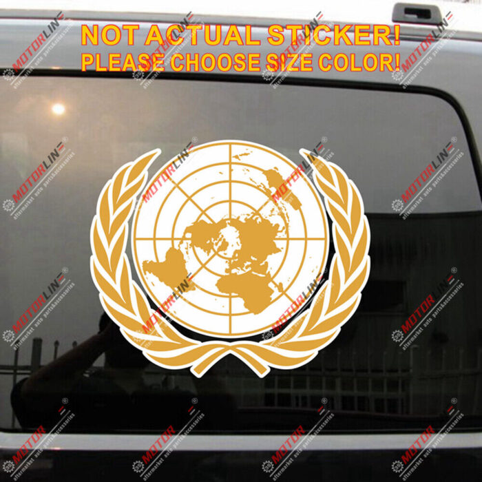 United Nations UN emblem logo Decal Sticker Car Vinyl Reflective Glossy