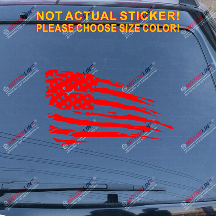 USA American Flag Decal Sticker Car Vinyl pick size American no bkgrd distressed