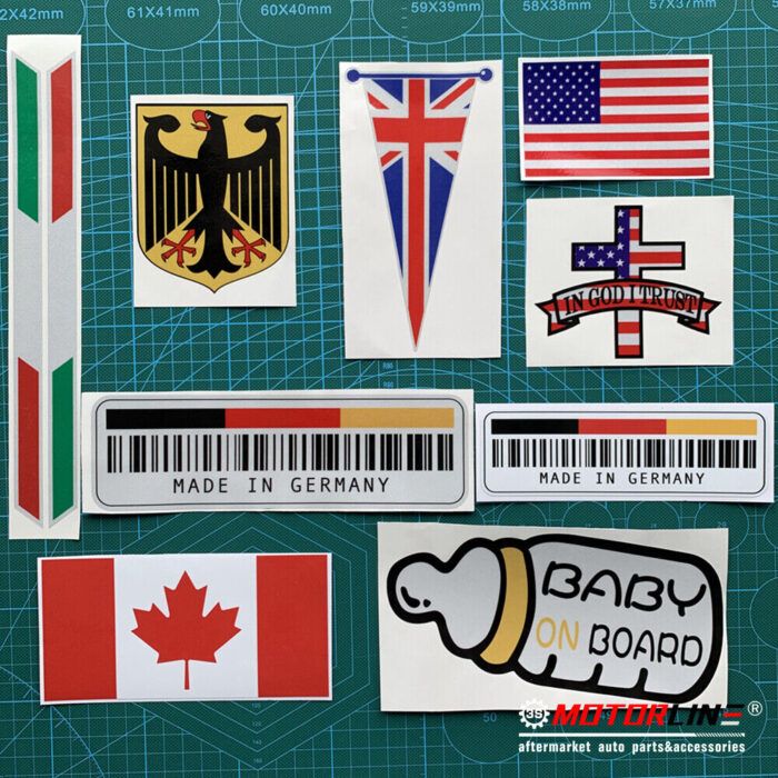 USA Italy American Italian Flag Decal Sticker Car Vinyl reflective glossy