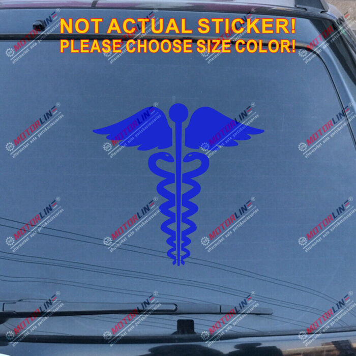 Caduceus Symbol EMT Medical Decal Sticker Car Vinyl pick size color