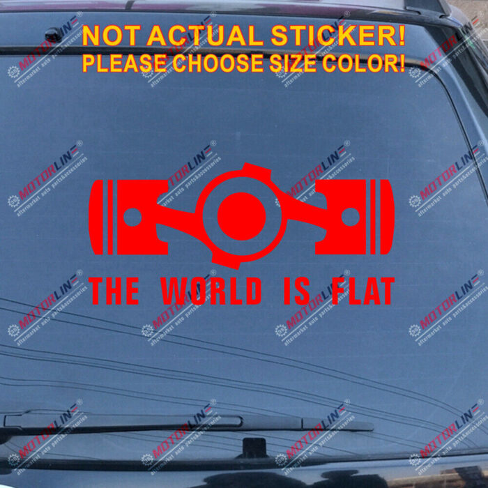 The World is Flat Box Boxer Flat Engine Car Decal Vinyl Sticker Fit for Subaru