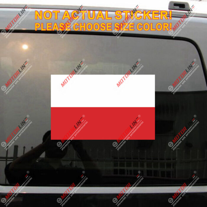 Poland Flag Polska Polish Decal Sticker Car Vinyl Reflective Glossy pick size