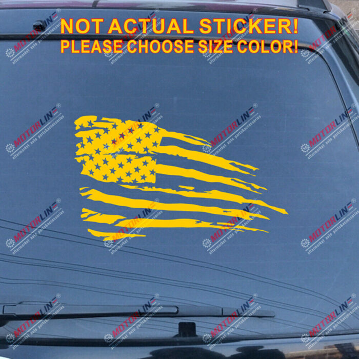 USA American Flag Decal Sticker Car Vinyl pick size American no bkgrd distressed