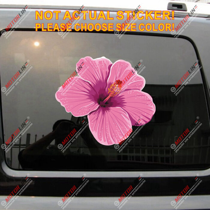 Hawaii Hibiscus Flower Hawaiian Decal Sticker Car Vinyl reflective glossy pink