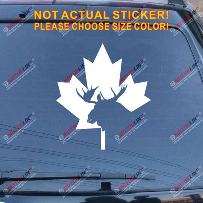 Canadian Moose Maple Leaf Canada Decal Sticker Car Vinyl pick size color