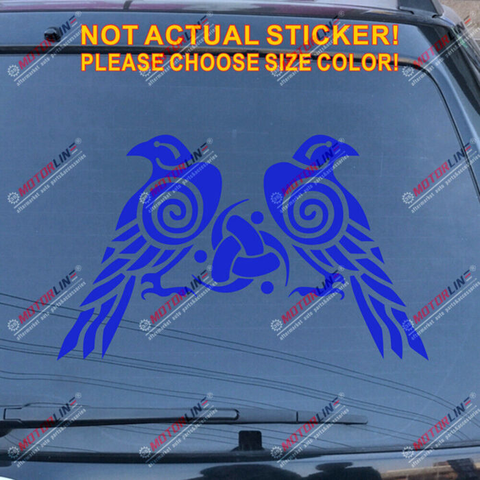 Huginn And Muninn Twin Ravens Celtic Knot Decal Sticker Car Vinyl Norse Odin a