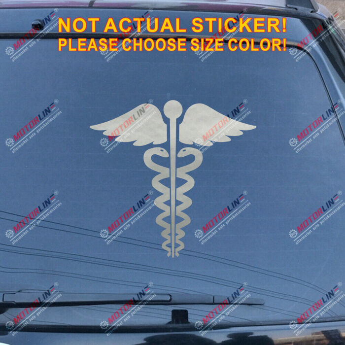 Caduceus Symbol EMT Medical Decal Sticker Car Vinyl pick size color