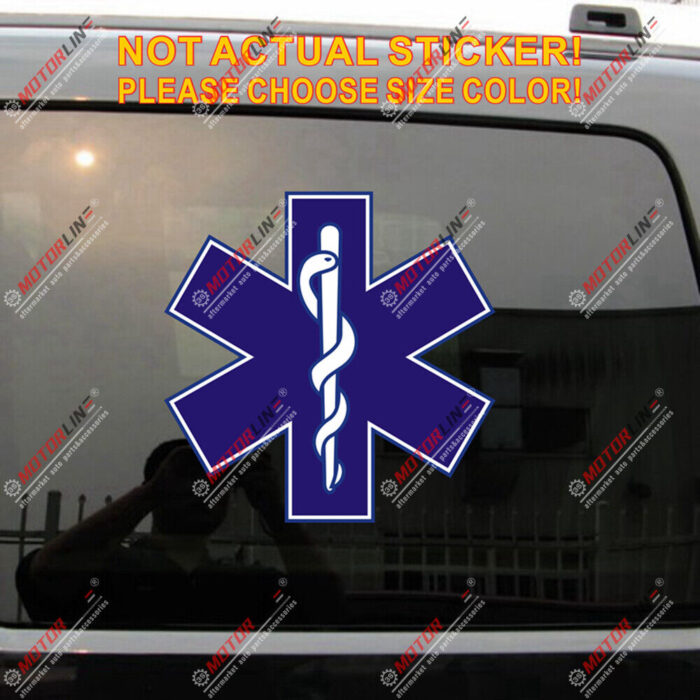 EMT Star of Life Emergency Medical Ambulance Decal Sticker Car Vinyl Reflective