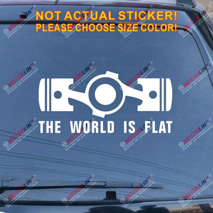 The World is Flat Box Boxer Flat Engine Car Decal Vinyl Sticker Fit for Subaru